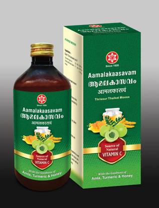 ASHTAVAIDYAN THRISSUR THAIKAT MOOSS Aamalakaasavam - 450ml (Best for general weakness)