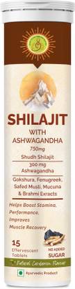 JIVAN SHREE Shilajit Effervescent Tablets, with Ashwagandha, Safed Musli, Macuna, Cardamom
