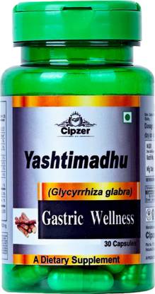CIPZER Yashtimadhu 30 Capsules Relieves From Gas, Acidity, Gastritis & Stomach Ulcer
