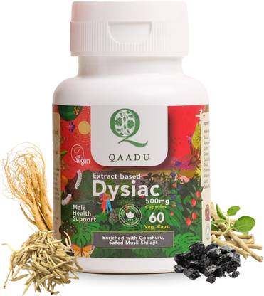 Qaadu Dysiac 60 cap Enriched with Gokhshur,Shilajit,Ashwagandha &Ginseng(500 mg)