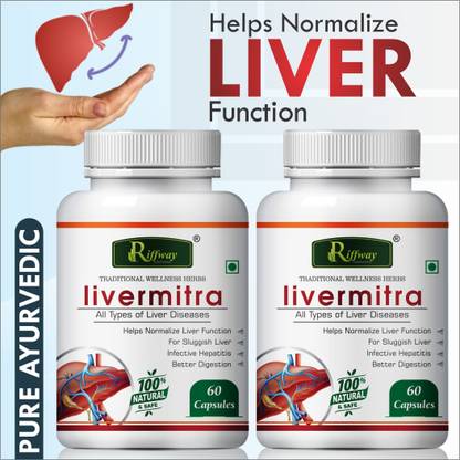 Riffway Livermitra herbal capsules for improving liver system 100% Pure Ayurvedic