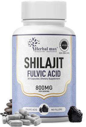 Herbal max Shilajit capsule| Shilajit Extract | Fulvic Acid Herbal Supplement