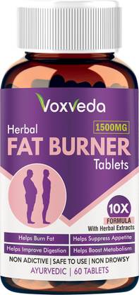 voxveda Fat Burner for Men & Women | Herbal Fat Burner Tablets | Helps Burn Fats