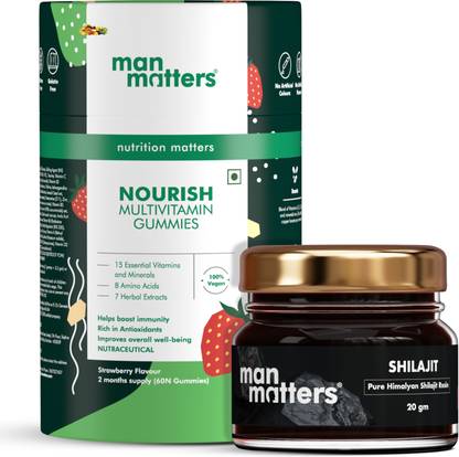 Man Matters Immunity Booster Kit (30D) | Multivitamin Gummies & 100% Pure Shilajit Resin