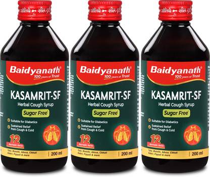 Baidyanath Kasamrit Sugar Free - 200 ML Herbal and Ayurvedic Cough Syrup