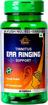 CIPZER Tinnitus Ear Ringing 60 Capsules Help Reduce Tinnitus Symptom, Buzzing & Ringing