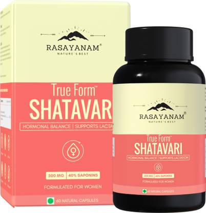 Rasayanam Shatavari Capsules 500mg, Highest Saponins 40% | For Women's Hormonal Health