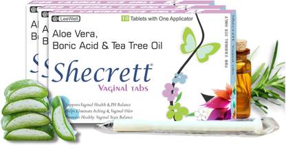 SHECRETT Vaginal Tabs Boric acid Suppositories for yeast infection, Itching, Discharge