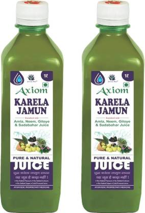 AXIOM Karela Jamun Swaras 1000 ml -Pack of 2 | Maintaining Blood Sugar Levels | Lowers Bad Cholesterol Levels | For Glowing Skin and Lustrous Hair | 100% Natural WHO GMP, GLP Certified Product