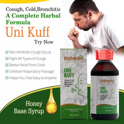 Uniherbs Uni Kuff, Natural Ayurvedic Cough Syrup For Cold & Cough Relief 100 ML