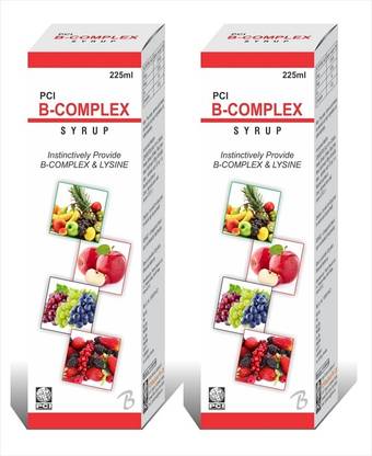 PCI B-COMPLEX Syrup Instinctively Provide B-COMPLEX & LYSINE 225ml ( Pack of 2 )