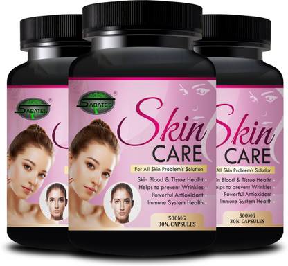 Sabates Skin Care Herbal Tablet Reduce Spot Acne Provides White Glowing face & Body