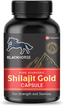 Blackhorse Shilajit Capsules 100% Ayurvedic Natural & Pure for Strength, Stamina & Vigor