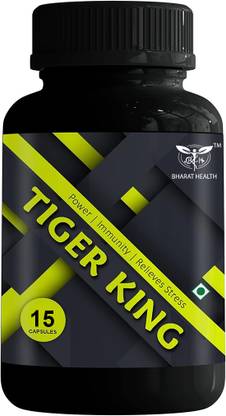 BHARAT HEALTH AYURVEDIC TIGER KING CAPSULES 15VEG CAPSULES PACK OF 1