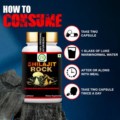 PROPKAR AYURVEDA AYURVEDIC SHILAJIT ROCK 60VEG CAPSULES PACK OF 1 MONTH