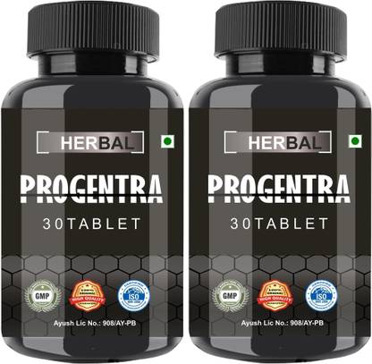 Herbal Progentra Men's Supplement For Increase Performance, Power & Stamina (30 Tablets) (PAK-2)