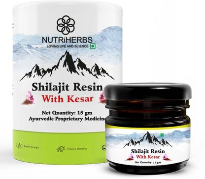 Nutriherbs Pure Shilajit Resin with kesar for Strength, Power & Stamina - 15g