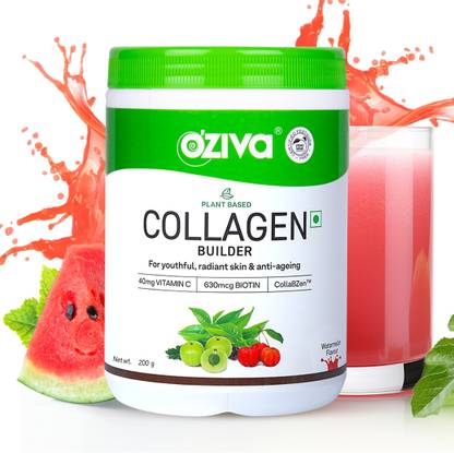 ओज़िवा Vegan Collagen (Watermelon) with Biotin & Vit C for Brighter & Youthful Skin