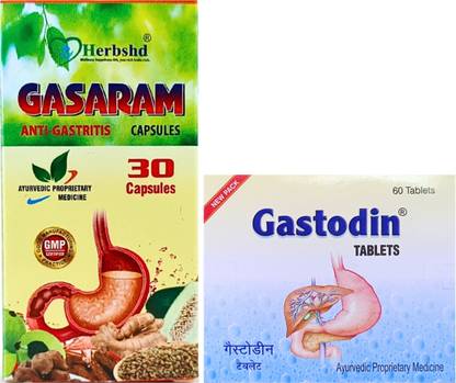 HERBSHD Gastodin Tablets & Gasaram Capsule | Constipation | Indigestion | Gas & Acidity