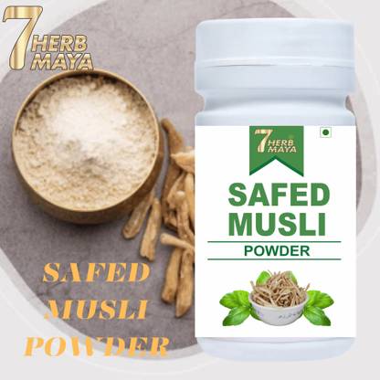 7Herbmaya Safed Musli Root Powder/White Musli Powder for Energy/Pure Safed Musli Powder Pre Workout