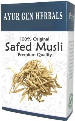 Ayurgen Herbals Safed Musali Root Powder - Swet Musli Churna - White Musli Powder