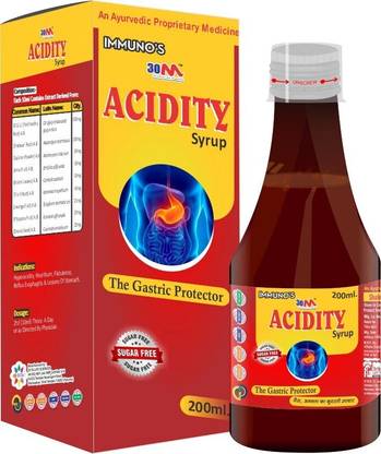 30M Ayurvedic Acidity Medicine Syrup (1 x 200 ml) for Hyperacidity, Indigestion, Gas, Flatulence, Heartburn, Reflux Esophagitis, Lesions of stomach (Pack of 1)