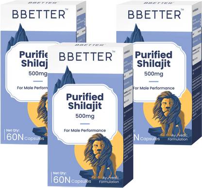BBETTER Purified Shilajit 500mg | Lab Tested Shilajeet for Men