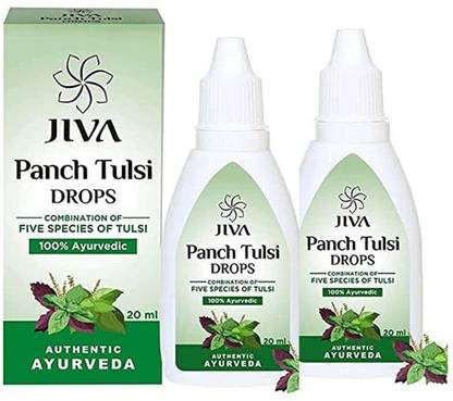 JIVA Tulsi Drops Pure Herbs Used 100% Ayurvedic Formulation of 5 Species of Tulsi
