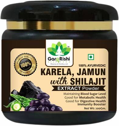 गर्ग ऋषि Karela Jamun with Shilajit Powder Maintain Blood Sugar Natural& Stamina Enhancer