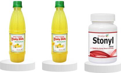 Shelter 2 Barley Water 400ml & Stonyl Tablets 60 Combo for Kidney Stones &Urinary Health