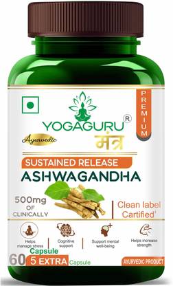 YOGAGURU MANTR Ashwagandha 500MG General Wellness Capsules - Better Immunity & Extra Strength