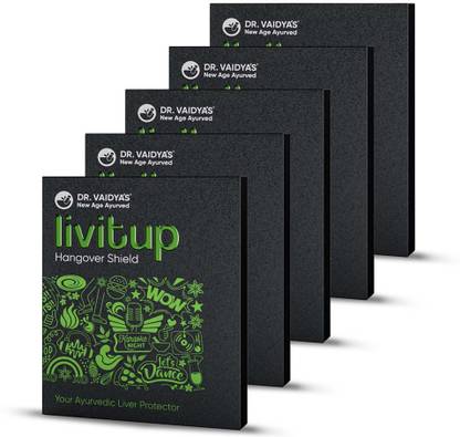 DR. VAIDYA'S LIVitup, Hangover Shield & Liver Protector, 6 Capsules each