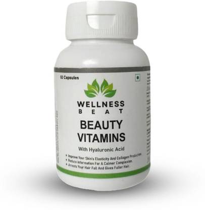 Wellness Beat Beauty Vitamins Capsules Supplement for Glowing Skin Healthy Hair Men and Women