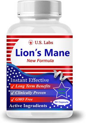 US Labs Lion's Mane Mushroom Capsule - Made with Himalaya's OriginalBetter From Powder