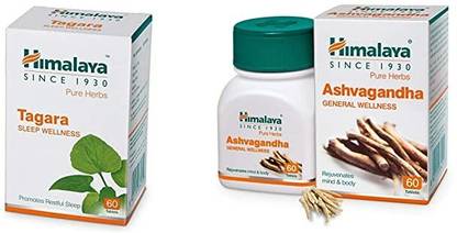 HIMALAYA ashvagandha tablet with tagara sleep wellness talet (Combo)