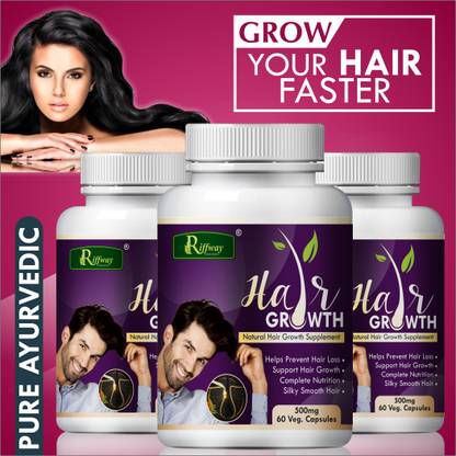 Riffway Hair Growth Health Pill Hair Capsule For Black Silky-Shiny Hair