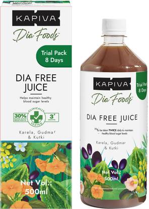 Kapiva Dia Free Juice 500ml - Controls Blood Sugar Levels, Lowers Bad Cholestrol