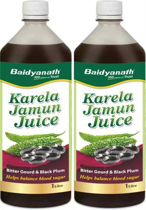 Baidyanath Karela Jamun Juice 1L | Natural Remedy For Blood Sugar Management |Helps in Reducing the Bad Cholesterol Levels & Improves overall Health and Wellness
