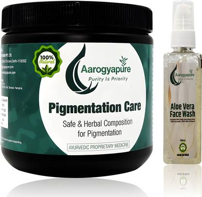 AAROGYAPURE Pigmentation Care | Ayurvedic Pigmentation Powder with Aloe Vera Face Wash