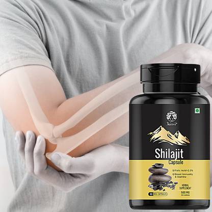 Jaisvi Shilajit Increase Bone Density, Fight Weakness Hair Loss and Wrinkles 60 Capsule