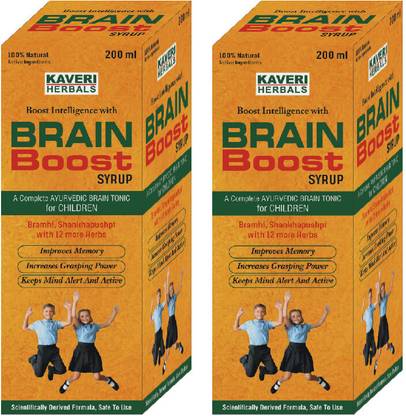 KAVERI HERBALS Brain Boost Syrup, Memory & Concentration for Children (14 Herbs) 400 ml