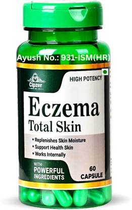 CIPZER Eczema Total Skin 60 Capsules For Itching, Redness and Skin Irritation Relief