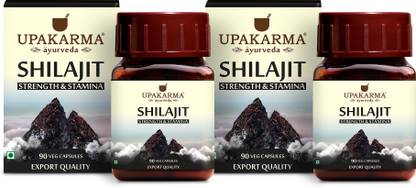 उपकर्मा शिलाजीत पुरुषों के लिए 100% प्राकृतिक और शुद्ध शिलाजीत निकालता है - 90 कैप्सूल्स - 2 का पैक