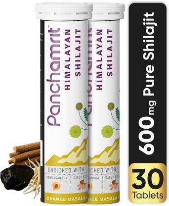 Panchamrit 600mg Pure Shilajit Effervescent Tablets With Ashwagandha| Boost Stamina Tablets