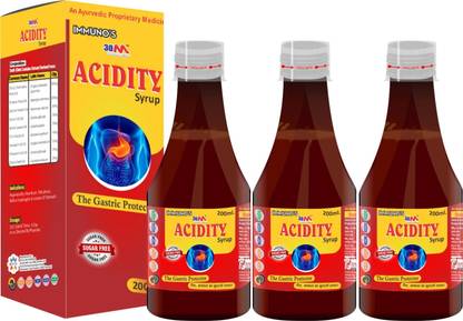 30M Ayurvedic Acidity Medicine Syrup (3 x 200 ml) for Hyperacidity, Indigestion, Gas, Flatulence, Heartburn, Reflux Esophagitis, Lesions of stomach (Pack of 3)