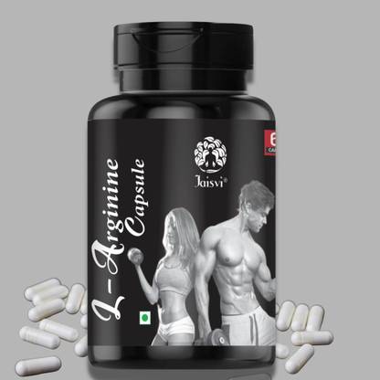 Jaisvi L-Arginine with ashwagandha energizer pre workout, muscle Shape 60 Capsules