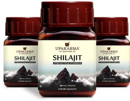 UPAKARMA Shilajit Extracts 100% Natural & Pure Shilajeet For Men - 90 Capsules - Pack of 3
