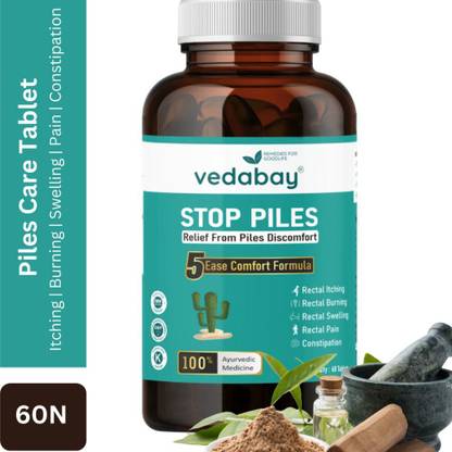 Vedabay STOP PILES Tablets, Comprehensive Solution for Hemorrhoids and Fissures