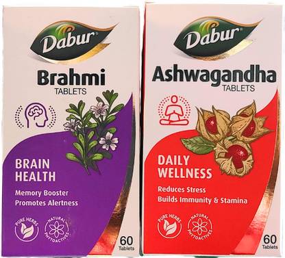 Dabur BRAHMI & ASHWAGANDHA TAB (COMBO FOR ANXIETY,DEPRESSION,INSOMANIA,MENTAL FATIGUE)