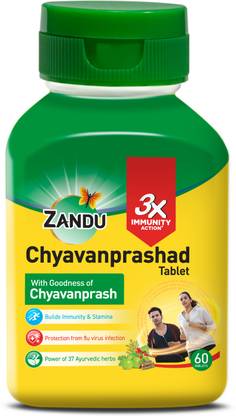 ZANDU Chyavanprashad Tablet, Goodness of Chyawanprash, Sugar free, Increases Strength